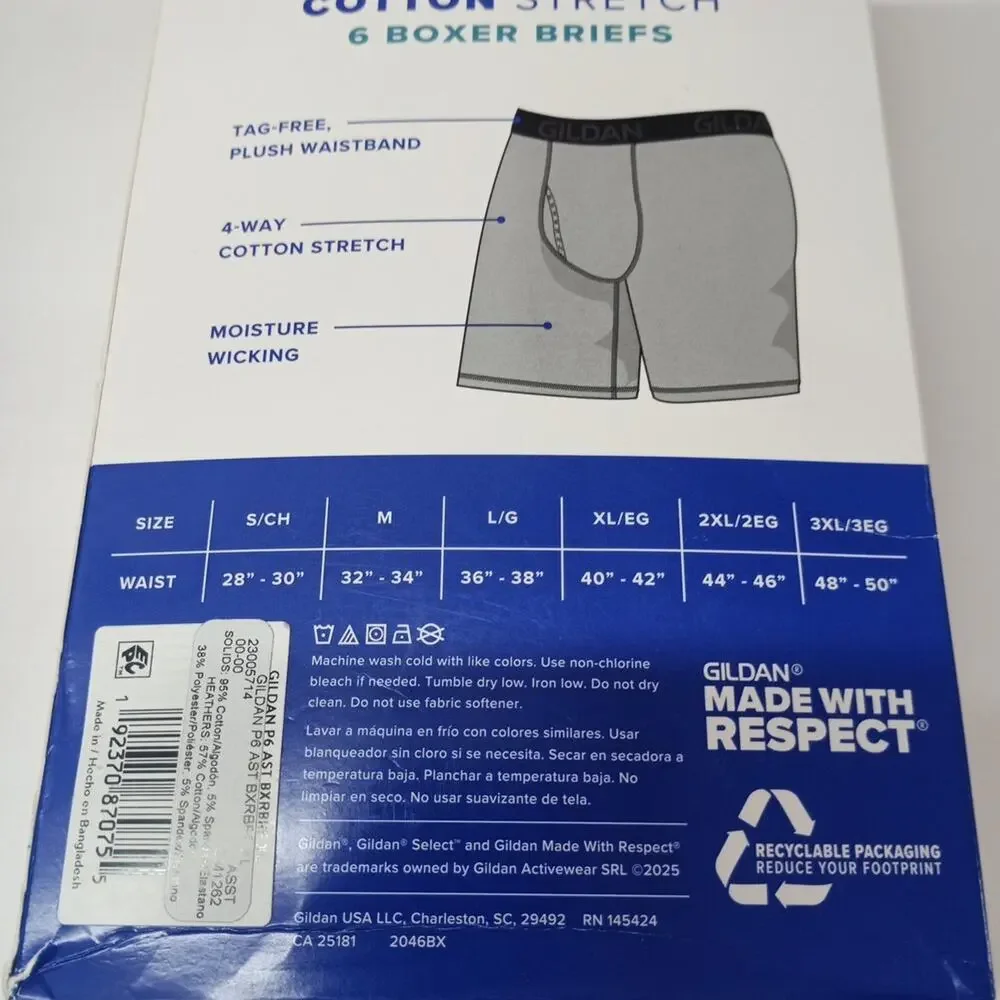 Gildan Select Boxer Briefs 6 Pack Men’s 2XL (40